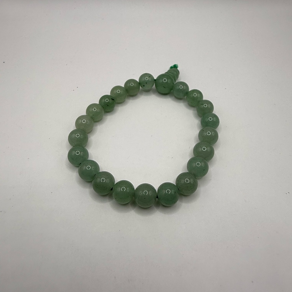 Translucent Green Jade Women's Stretch Bracelet Green Jadeite Fine Quality - Picture 3 of 4